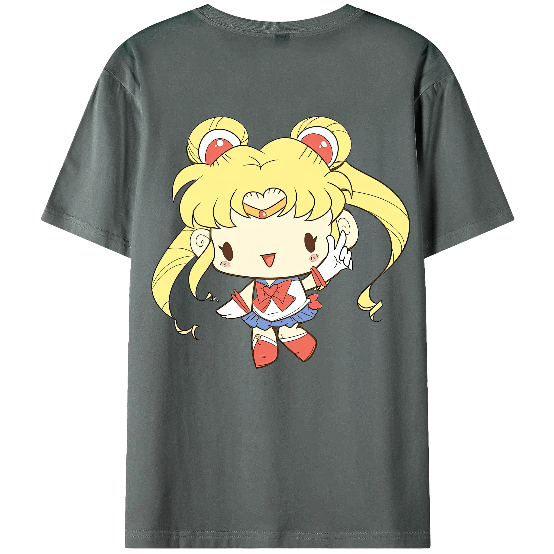 （画像用） 美少女戦士セーラームーン 月野 うさぎ つきの うさぎ Sailor Moon Tsukino Usagi 綿100％ メンズ半袖Tシャツ（バックプリント） 通気性